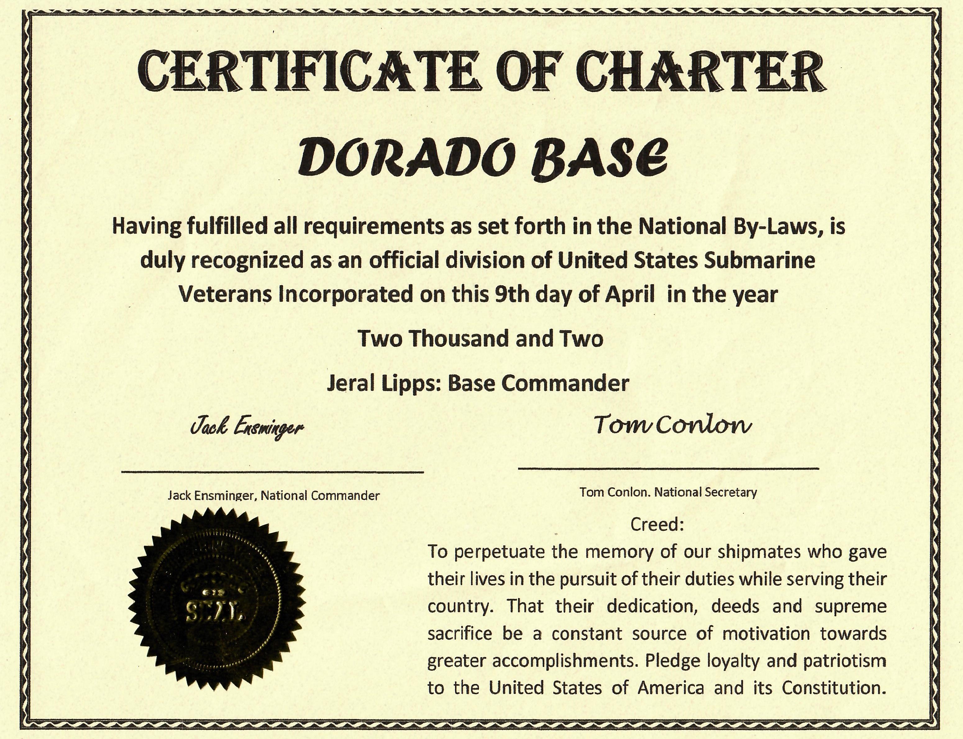 Dorado Base Charter
